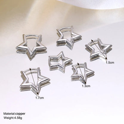 3 Pieces Set IG Style Cute Simple Style Star Alloy Earrings