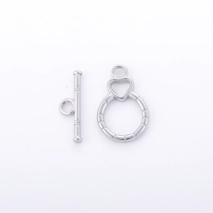 3 Sets Per Pack 18 * 20mm 24 * 7mm 304 Stainless Steel OT Buckle Heart Shape Solid Color OT Buckle Pendant Jewelry Buckle