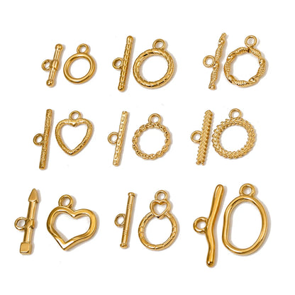 3 Sets Per Pack 18 * 20mm 24 * 7mm 304 Stainless Steel OT Buckle Heart Shape Solid Color OT Buckle Pendant Jewelry Buckle