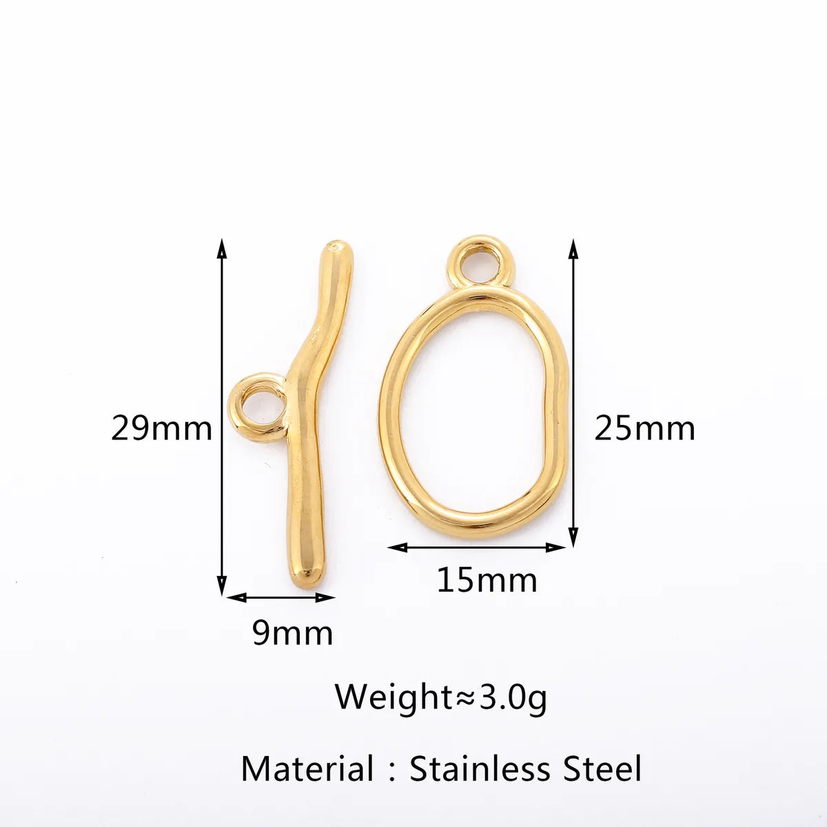 3 Sets Per Pack 18 * 20mm 24 * 7mm 304 Stainless Steel OT Buckle Heart Shape Solid Color OT Buckle Pendant Jewelry Buckle