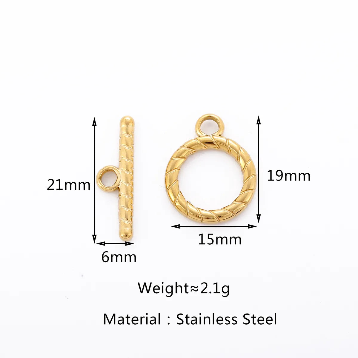 3 Sets Per Pack 18 * 20mm 24 * 7mm 304 Stainless Steel OT Buckle Heart Shape Solid Color OT Buckle Pendant Jewelry Buckle