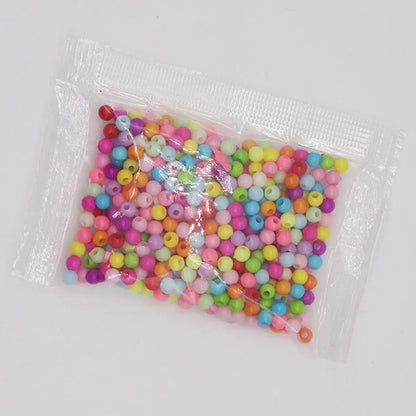 300 Pieces Per Box Diameter 4mm Hole 1~1.9mm Plastic Round Sandblasted Beads