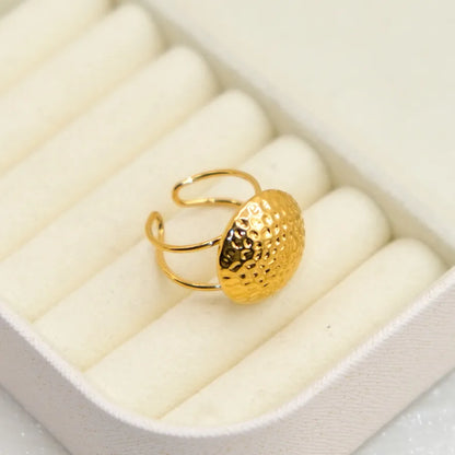 304 Stainless Steel 14K Gold Plated French Style Modern Style Classic Style Plating Geometric Solid Color Open Rings