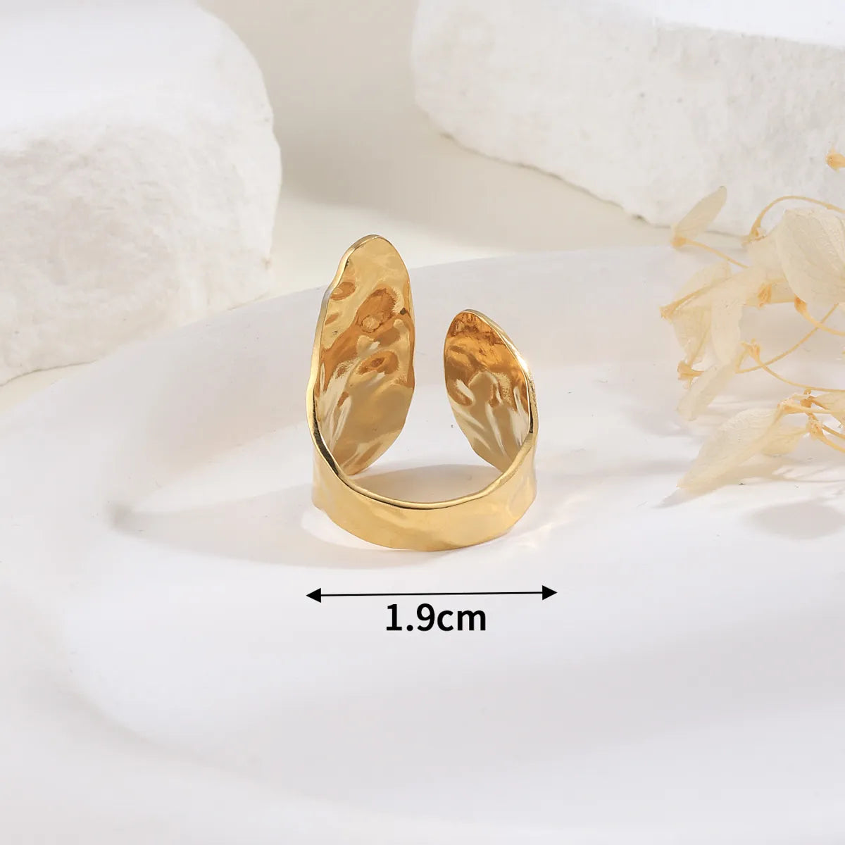 304 Stainless Steel 14K Gold Plated Simple Style Geometric Open Rings