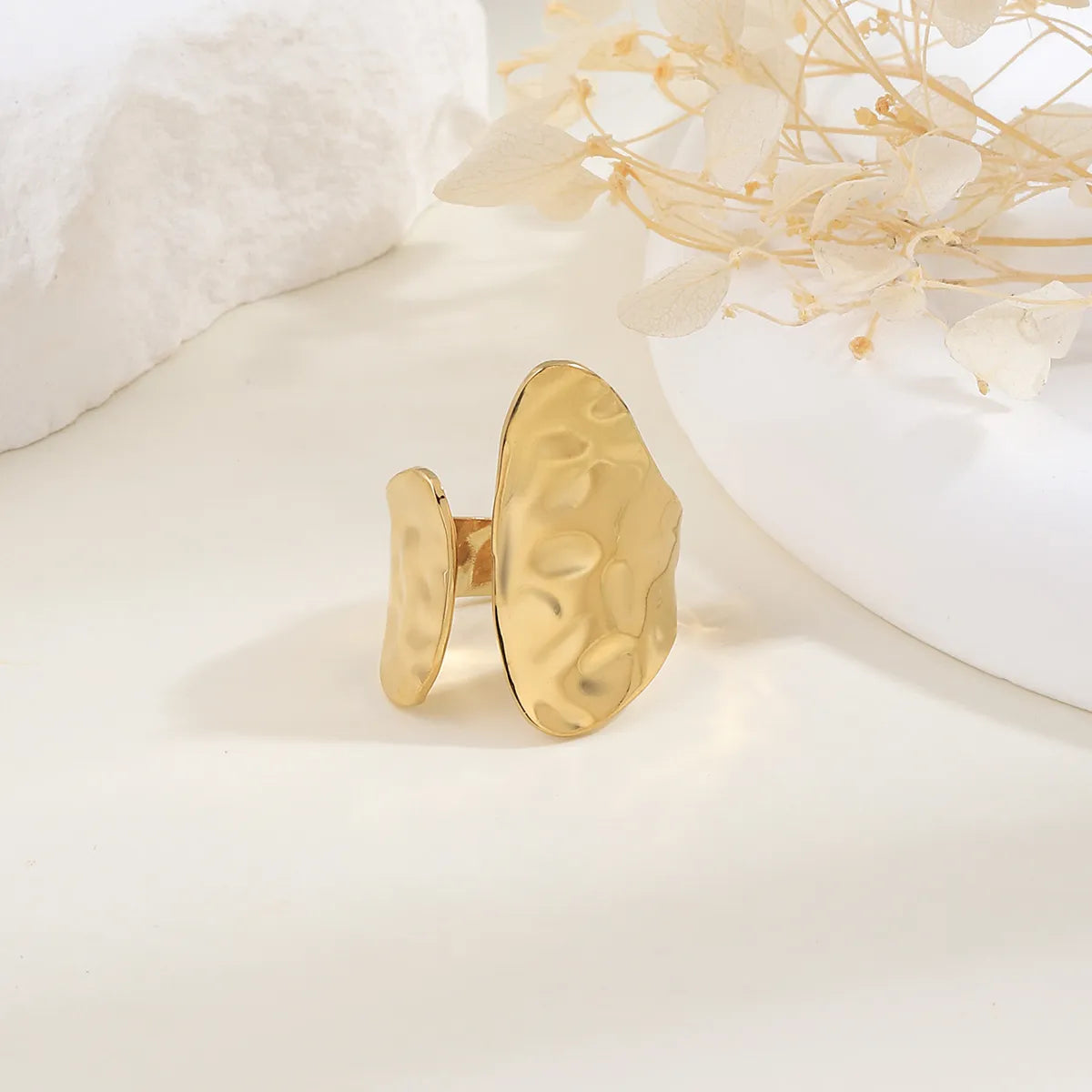 304 Stainless Steel 14K Gold Plated Simple Style Geometric Open Rings