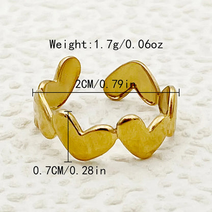 304 Stainless Steel 14K Gold Plated Vintage Style Classic Style Artistic Plating Hollow Out Inlay Geometric Waves Solid Color Natural Stone Rings Bracelets