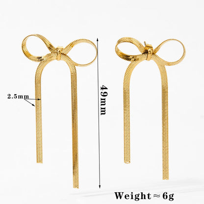 Wholesale Jewelry Modern Style Sweet Bow Knot 304 Stainless Steel No Inlaid 16K Gold Plated White Gold Plated Gold Plated Bracelets Earrings Necklace