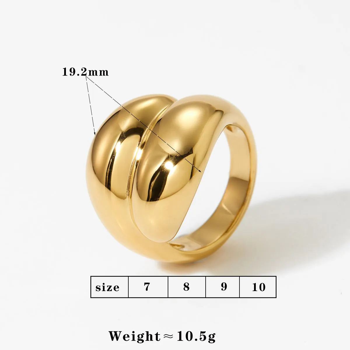 304 Stainless Steel 16K Gold Plated White Gold Plated Casual Plating Heart Shape Rings