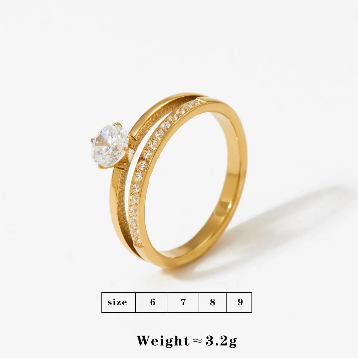 304 Stainless Steel 16K Gold Plated White Gold Plated Gold Plated Casual Cute Plating Solid Color Rings