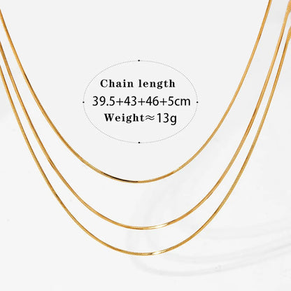 Wholesale Jewelry Casual Solid Color 304 Stainless Steel No Inlaid 16K Gold Plated White Gold Plated Gold Plated Layered Bracelets Necklace