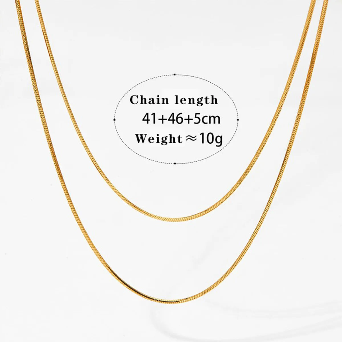 Wholesale Jewelry Casual Solid Color 304 Stainless Steel No Inlaid 16K Gold Plated White Gold Plated Gold Plated Layered Bracelets Necklace