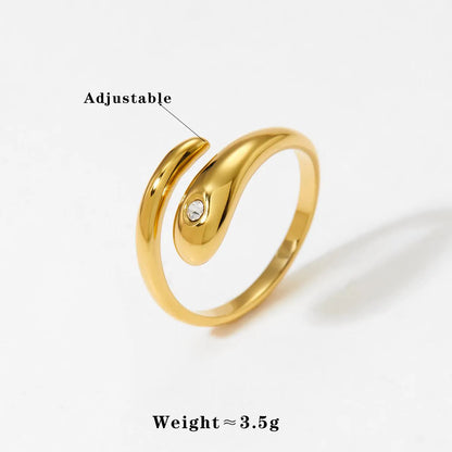 304 Stainless Steel 16K Gold Plated White Gold Plated Gold Plated Casual Plating Solid Color Rings