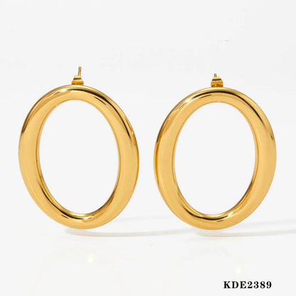 304 Stainless Steel 16K Gold Plated White Gold Plated Gold Plated Casual Solid Color Earrings Necklace