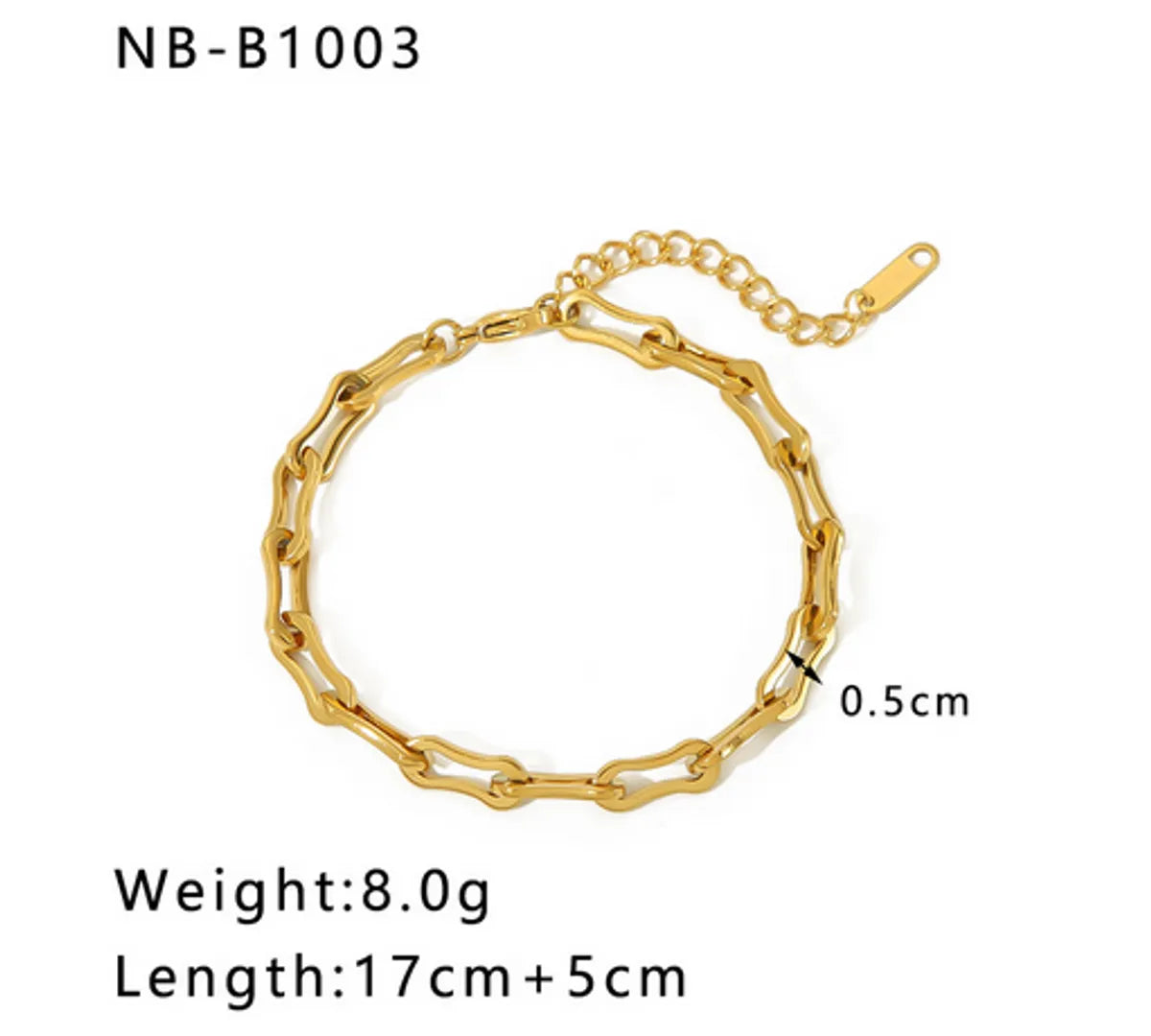 304 Stainless Steel 18K Gold Plated Basic Modern Style Classic Style Plating Geometric Solid Color Bracelets