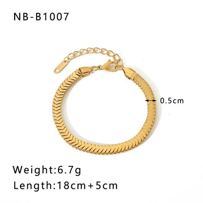 304 Stainless Steel 18K Gold Plated Basic Modern Style Classic Style Plating Geometric Solid Color Bracelets