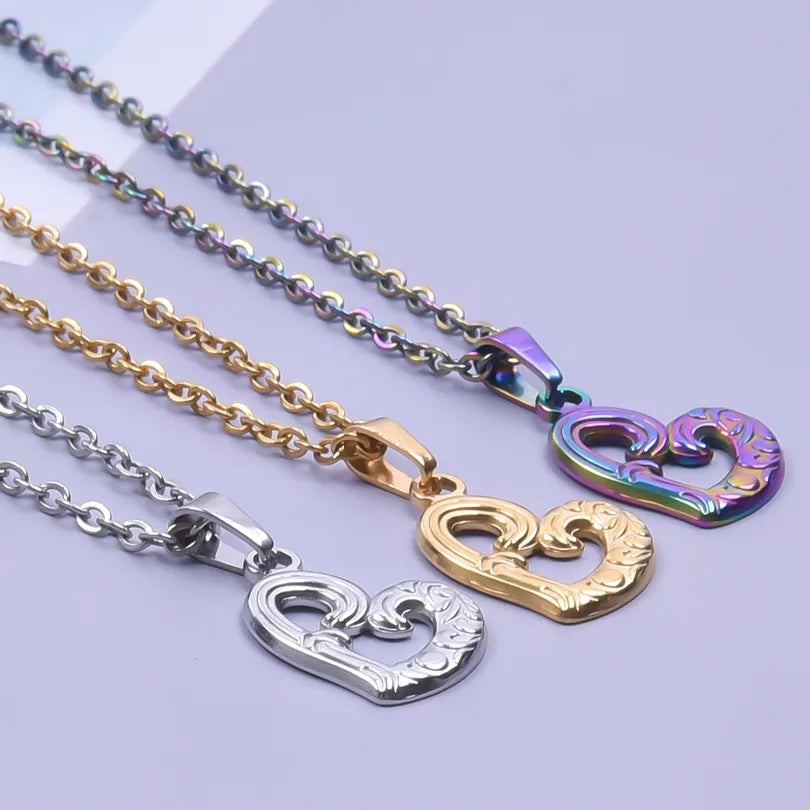 Wholesale Jewelry Basic Modern Style Classic Style Heart Shape 304 Stainless Steel 18K Gold Plated Plating Pendant Necklace