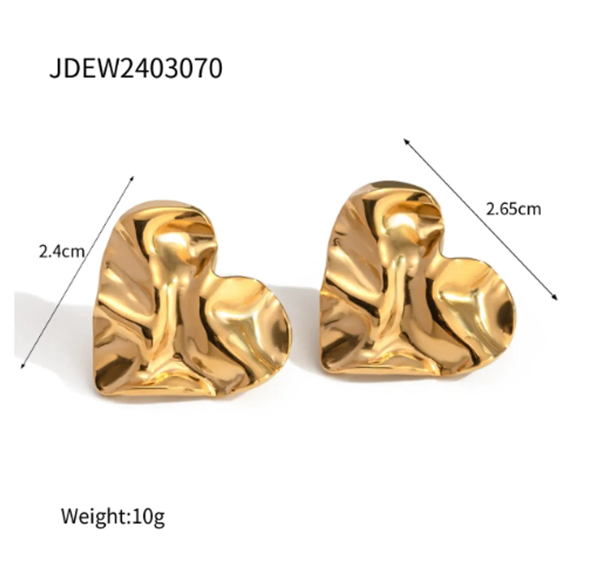 304 Stainless Steel 18K Gold Plated Basic Modern Style Classic Style Plating Heart Shape Rings Earrings