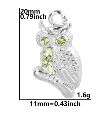 304 Stainless Steel 18K Gold Plated Basic Modern Style Classic Style Plating Inlay Geometric Owl Rhinestones Pendant Necklace