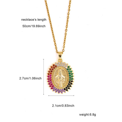 304 Stainless Steel 18K Gold Plated Basic Modern Style Classic Style Plating Inlay Human Zircon Pendant Necklace