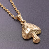 304 Stainless Steel 18K Gold Plated Basic Modern Style Classic Style Plating Mushroom Pendant Necklace