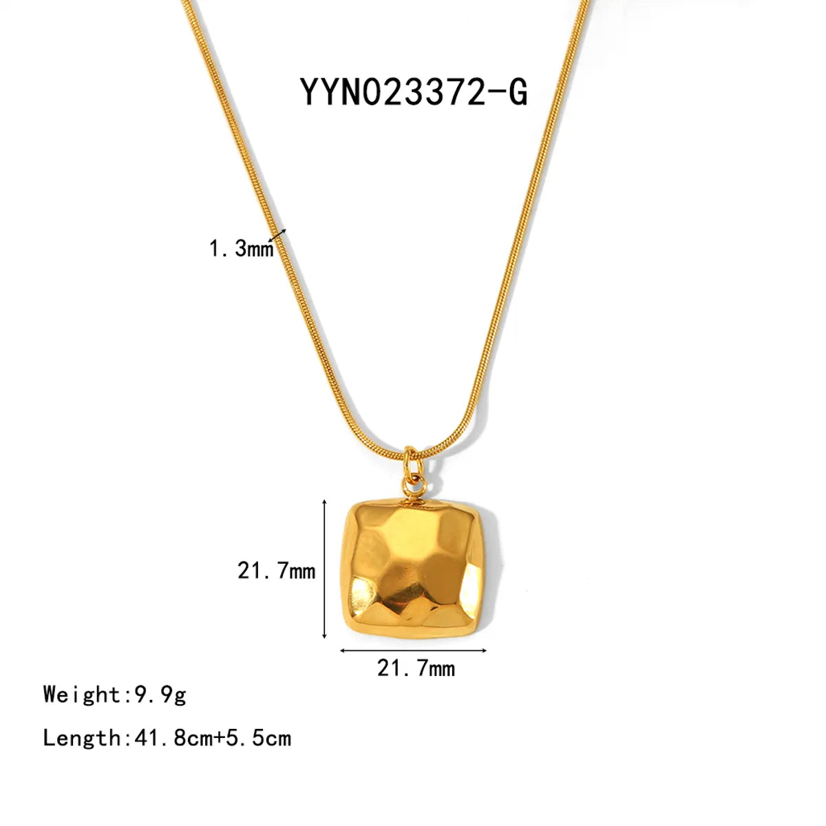 304 Stainless Steel 18K Gold Plated Basic Modern Style Polishing Plating Geometric Solid Color Pendant Necklace