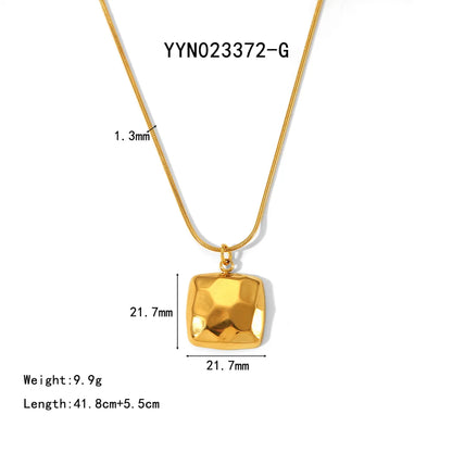 304 Stainless Steel 18K Gold Plated Basic Modern Style Polishing Plating Geometric Solid Color Pendant Necklace