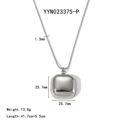 304 Stainless Steel 18K Gold Plated Basic Modern Style Polishing Plating Geometric Solid Color Pendant Necklace