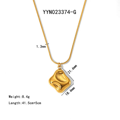 304 Stainless Steel 18K Gold Plated Basic Modern Style Polishing Plating Geometric Solid Color Pendant Necklace