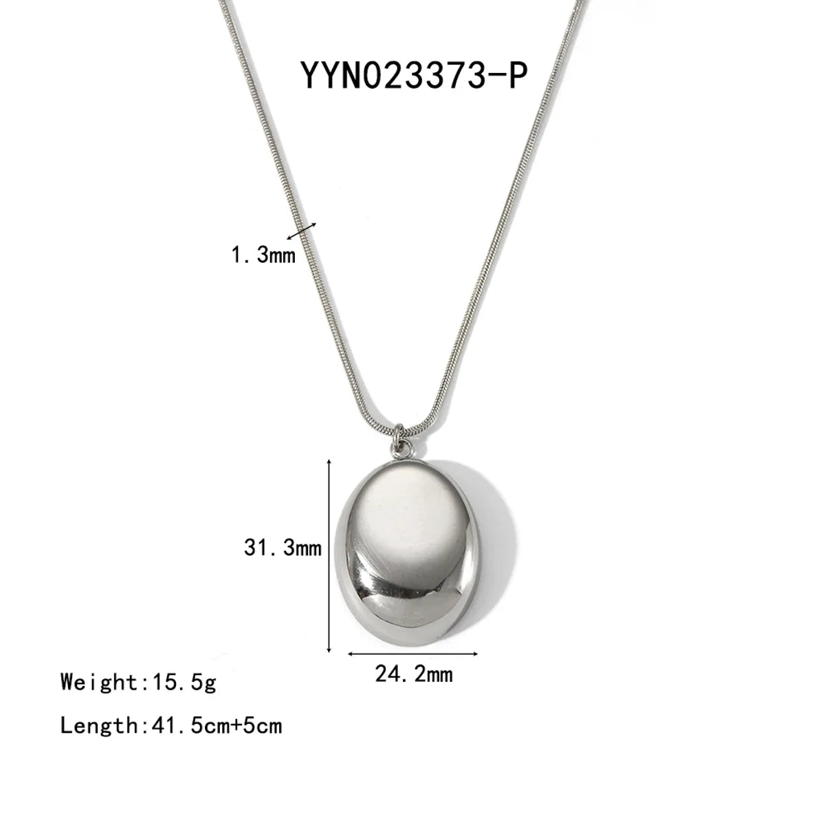 304 Stainless Steel 18K Gold Plated Basic Modern Style Polishing Plating Geometric Solid Color Pendant Necklace