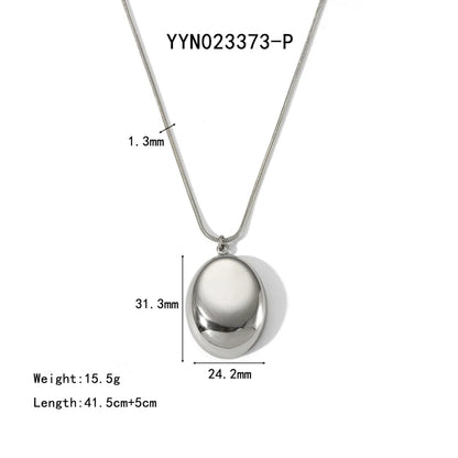 304 Stainless Steel 18K Gold Plated Basic Modern Style Polishing Plating Geometric Solid Color Pendant Necklace