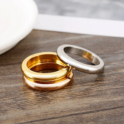 304 Stainless Steel 18K Gold Plated Basic Simple Style Classic Style Round Rings