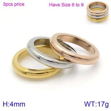 304 Stainless Steel 18K Gold Plated Basic Simple Style Classic Style Round Rings