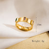 304 Stainless Steel 18K Gold Plated Casual Classic Style Plating Inlay Rectangle Zircon Rings Bracelets