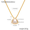 304 Stainless Steel 18K Gold Plated Casual Elegant Simple Style Plating Inlay Triangle Rhinestones Glass Zircon Bracelets Necklace