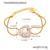 304 Stainless Steel 18K Gold Plated Casual Elegant Simple Style Plating Inlay Triangle Rhinestones Glass Zircon Bracelets Necklace