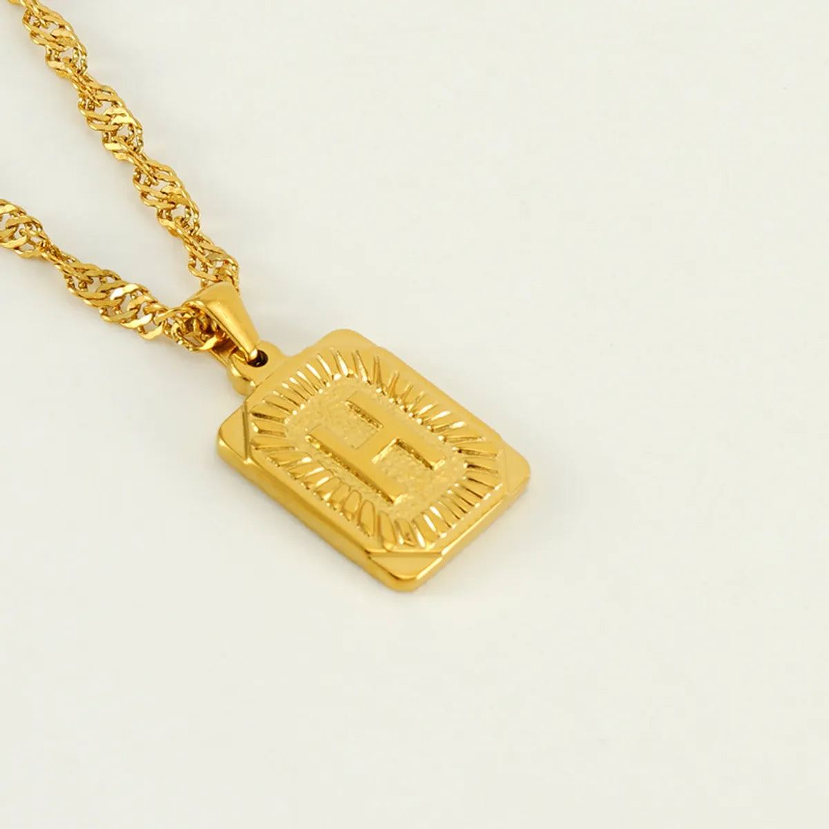 304 Stainless Steel 18K Gold Plated Casual Letter Pendant Necklace