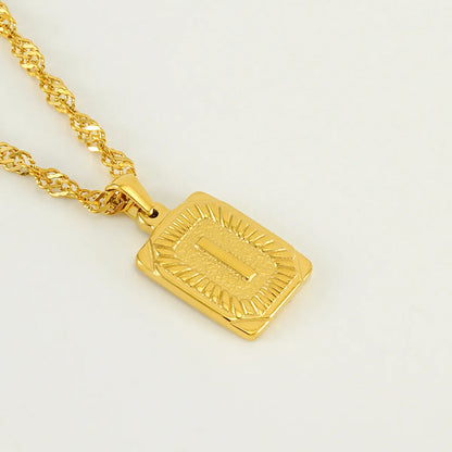 304 Stainless Steel 18K Gold Plated Casual Letter Pendant Necklace