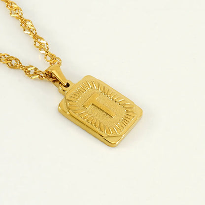 304 Stainless Steel 18K Gold Plated Casual Letter Pendant Necklace