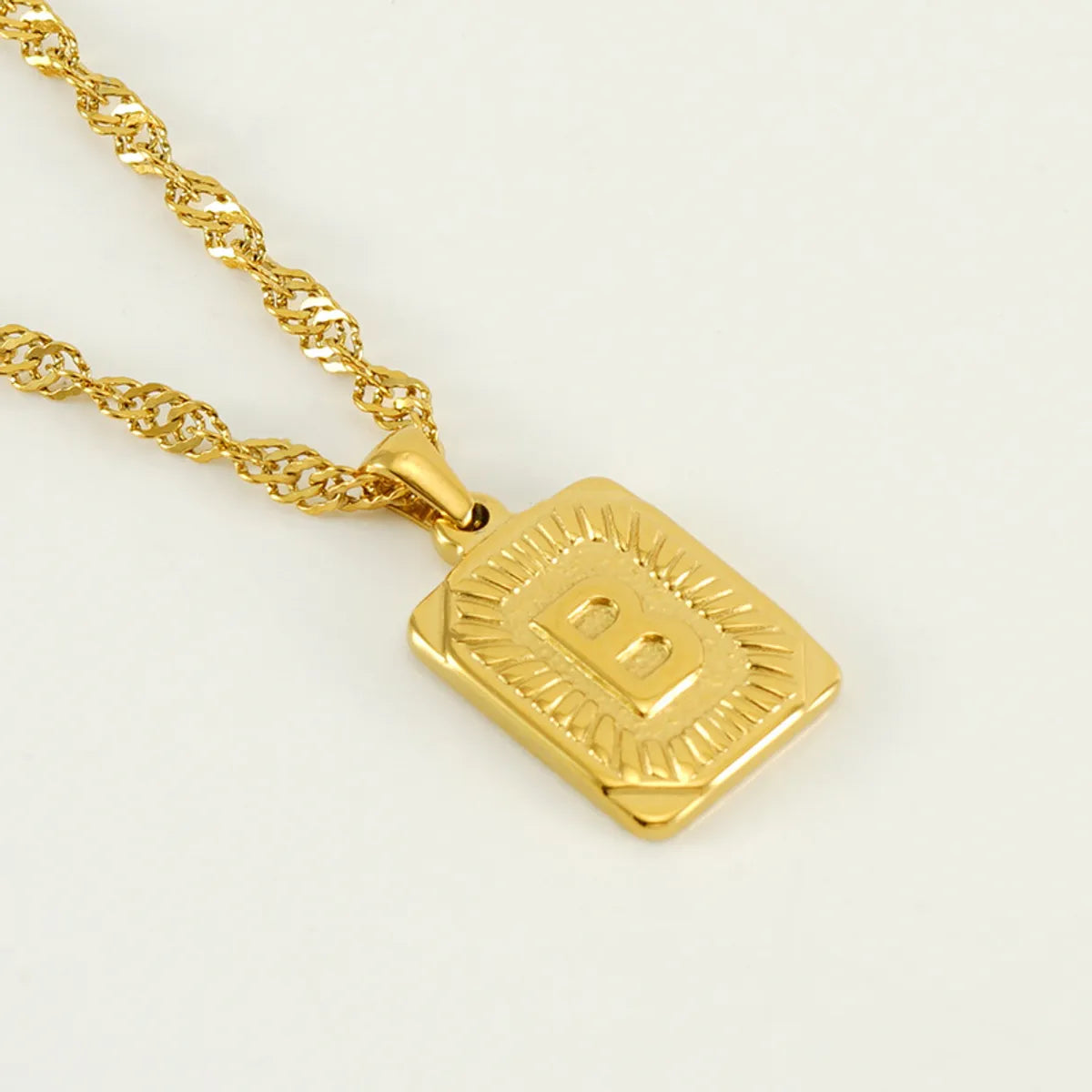 304 Stainless Steel 18K Gold Plated Casual Letter Pendant Necklace