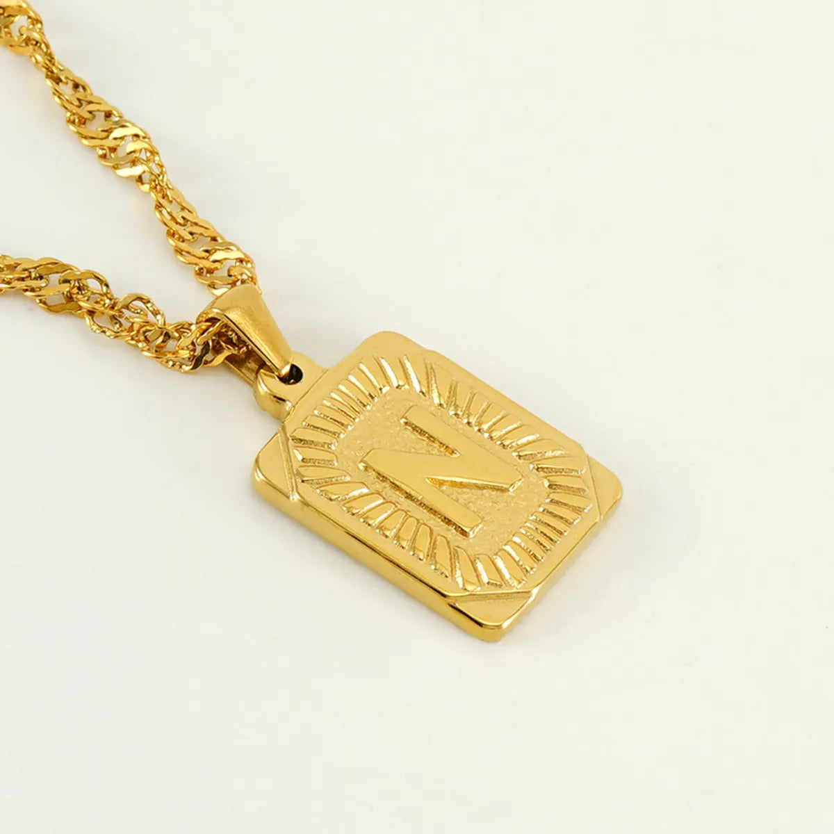 304 Stainless Steel 18K Gold Plated Casual Letter Pendant Necklace