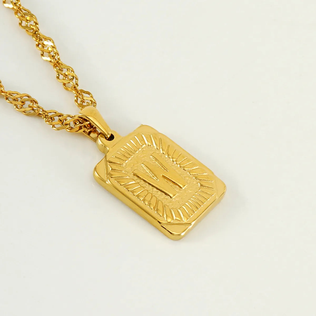 304 Stainless Steel 18K Gold Plated Casual Letter Pendant Necklace