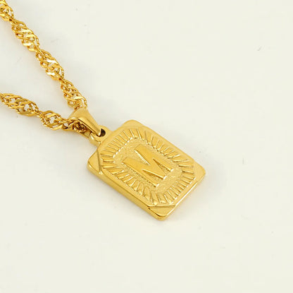 304 Stainless Steel 18K Gold Plated Casual Letter Pendant Necklace