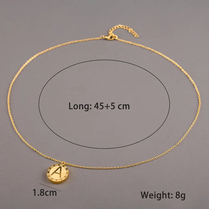 304 Stainless Steel 18K Gold Plated Casual Modern Style Commute Polishing Carving Letter Pendant Necklace