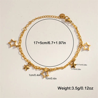 304 Stainless Steel 18K Gold Plated Casual Simple Style Commute Plating Hollow Out Inlay Cross Heart Shape Artificial Pearls Rhinestones Bracelets