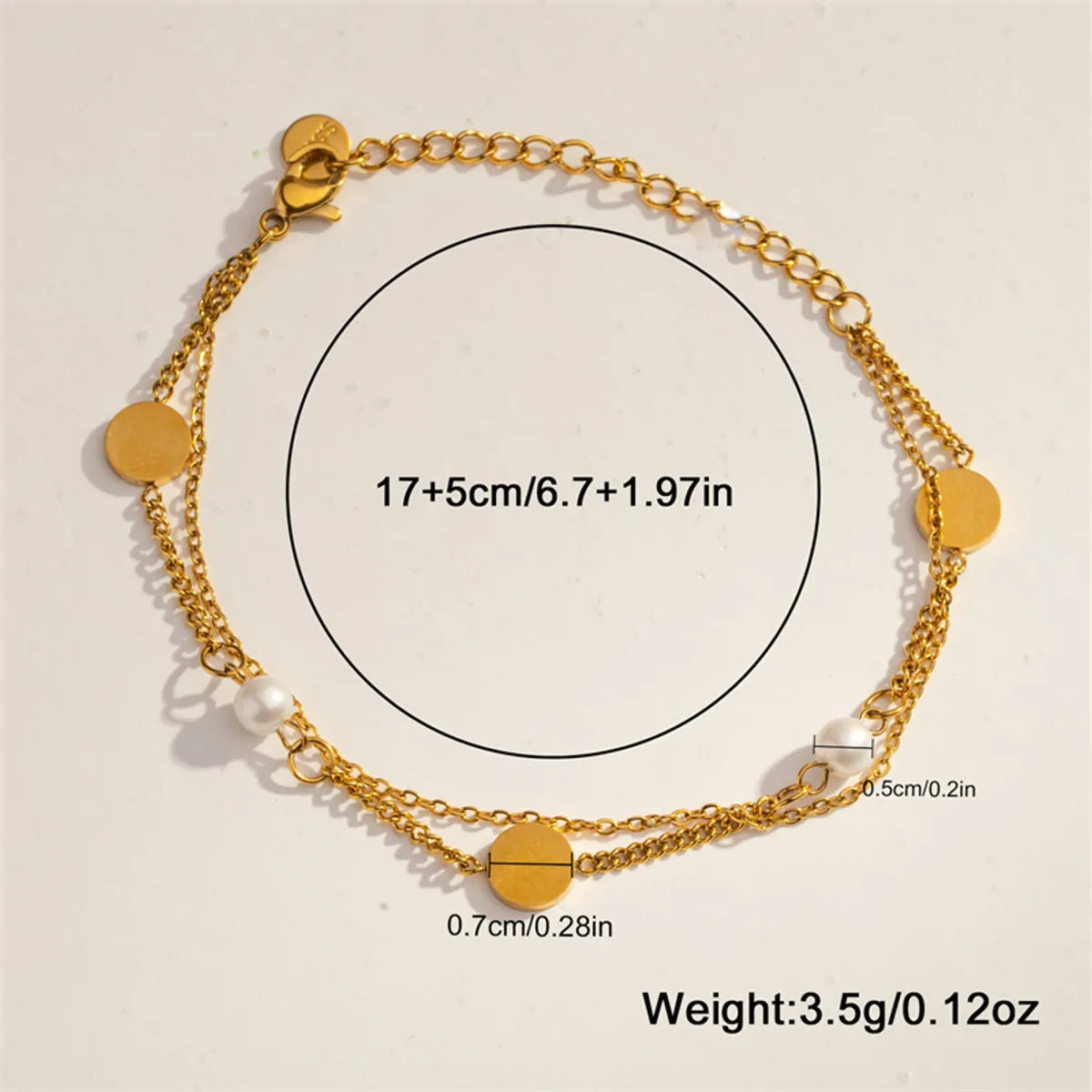 304 Stainless Steel 18K Gold Plated Casual Simple Style Commute Plating Hollow Out Inlay Cross Heart Shape Artificial Pearls Rhinestones Bracelets