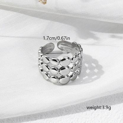 304 Stainless Steel 18K Gold Plated Casual Simple Style Geometric Open Rings