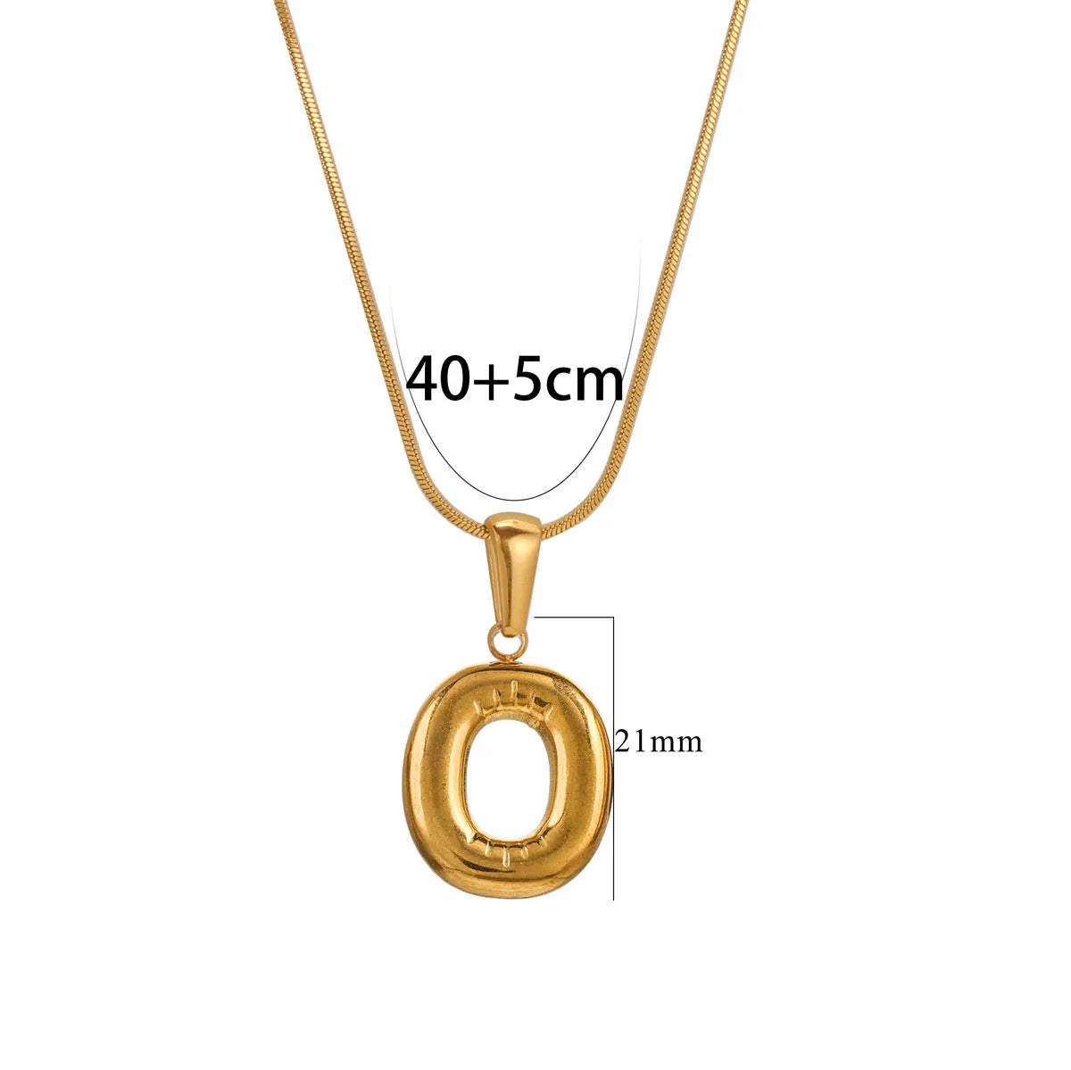 304 Stainless Steel 18K Gold Plated Classic Style Letter Necklace