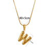 304 Stainless Steel 18K Gold Plated Classic Style Letter Necklace