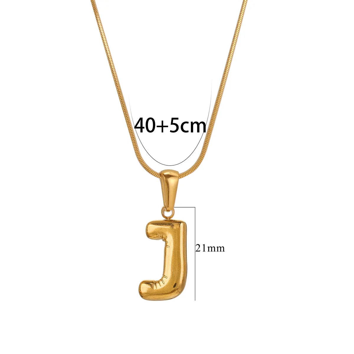 304 Stainless Steel 18K Gold Plated Classic Style Letter Necklace