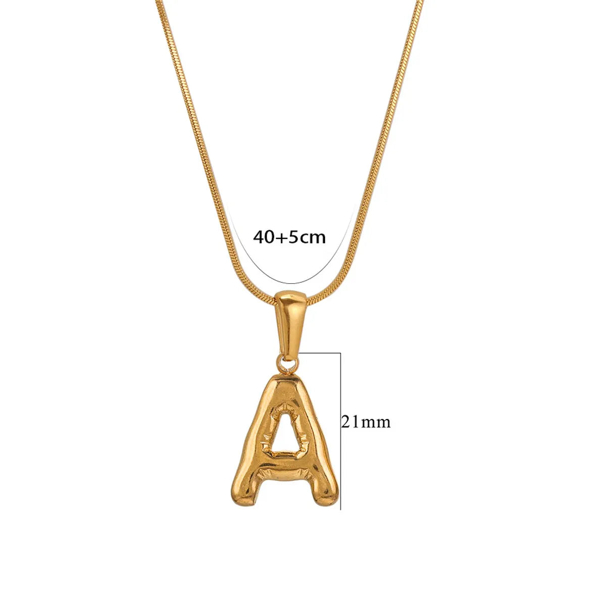 304 Stainless Steel 18K Gold Plated Classic Style Letter Necklace